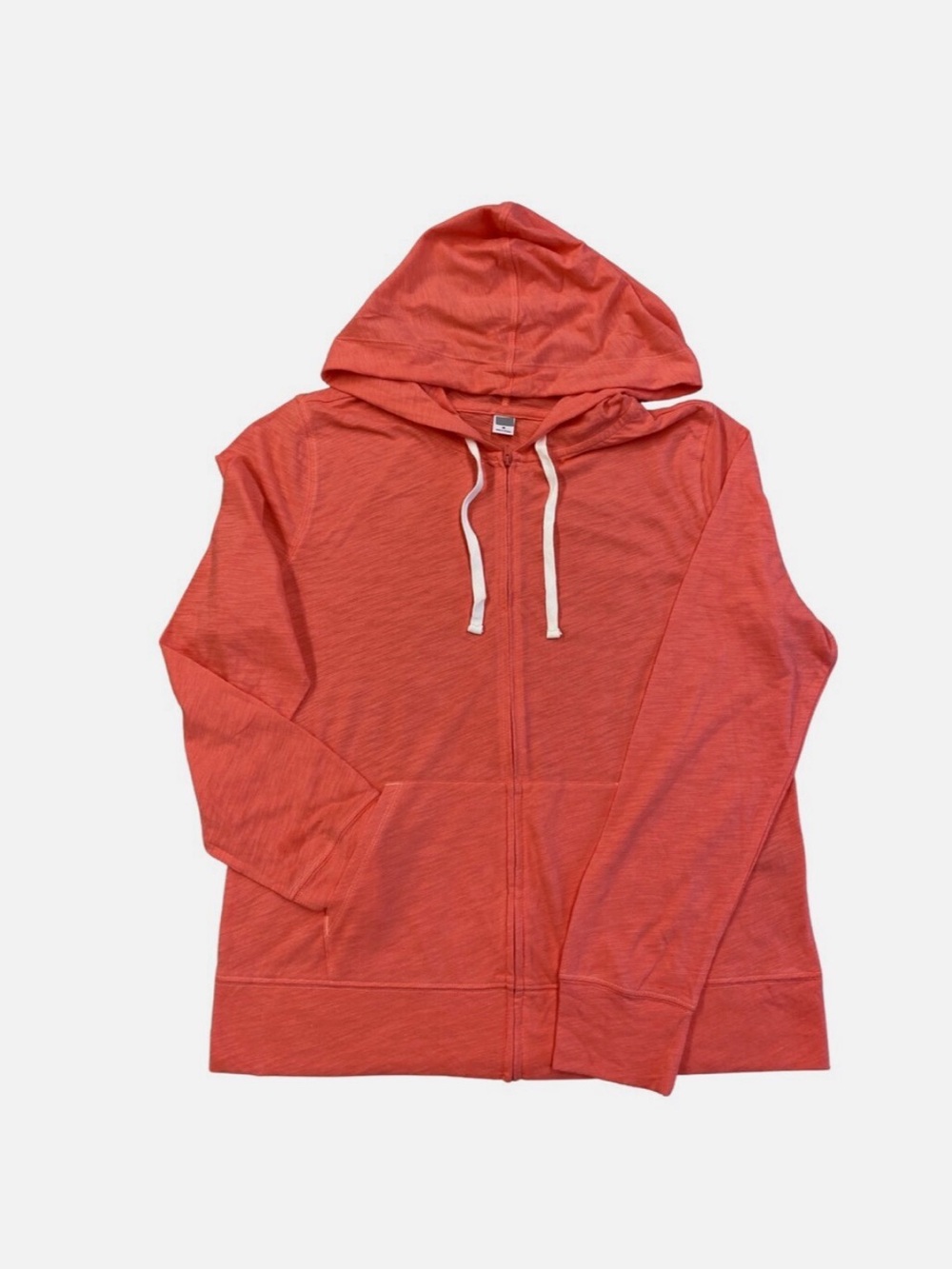 Old Navy Relaxed Lightweight Slub-Knit Full Zip Hoodie - color salmon